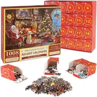 CE&CE Puzzle natalizio a calendario dell'Avvento, 1008 pezzi, 24 giorni