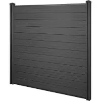 Mendler Schermo privacy in WPC Sarthe, recinzione frangivento, palo in WPC ~ elemento base, 1,95 m antracite