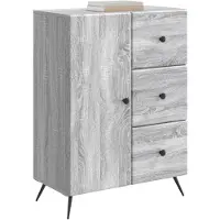 vidaXL Credenza laterale, Sonoma grigio, 66 x 34,5 x 90 cm, realizzata in legno composito