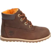 Timberland per ragazzo. TB1A2NC39311 Stivali in pelle marrone Pokey Pine (25), Basso, Cerniera, Casual, moda per bambini