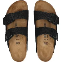 Birkenstock - Sandali in cuoio e feltro sintetico - Arizona SYN Narrow Leo Black per Donne in Pelle - Taglia 36 - Nero