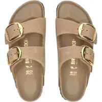 Birkenstock per donna. 1030395 Sandali in Pelle Arizona Big Buckle (Vestibilità Stretta) marrone chiaro (39), Basso, Nessuno, Casual