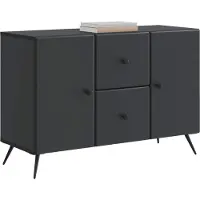 vidaXL Credenza nera 89 x 34,5 x 60 cm in materiale derivato dal legno