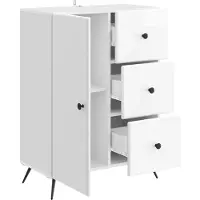 vidaXL Credenza , bianco lucido, 66 x 34,5 x 90 cm, materiale a base di legno