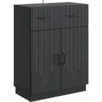 vidaXL Credenza nera 66 x 34,5 x 87 cm in materiale derivato dal legno