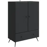 vidaXL Credenza nera 66 x 34,5 x 95 cm in materiale derivato dal legno