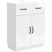 vidaXL Credenza , bianco lucido, 66 x 34,5 x 87 cm, materiale a base di legno