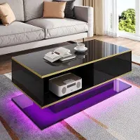 OEM Tavolino da salotto - LED - Oro - 3 porte USB - 100 cm