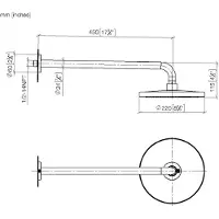 Dornbracht Douche de pluie avec fixation murale, Ø 220mm, 28649970-33, 28649970-33