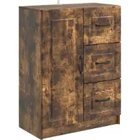 vidaXL Credenza in rovere affumicato 66 x 34,5 x 87 cm in materiale derivato dal legno