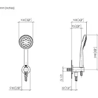 Dornbracht Ensembles de douche à flexible avec supports de pomme de douche intégrés, réglables, débit 15 l/min, 27803660-27, 27803660-27