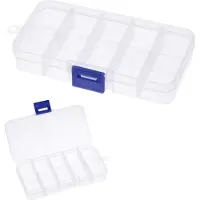 Merkloos Organizer scatola trasparente in plastica - 10 scomparti - Set da 2