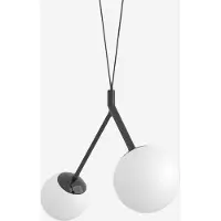 Lucis Lampada a sospensione ZED 10,1 W LED 4000 K vetro opalino nero ZK2.L2.ZC.61R