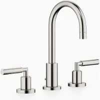 Dornbracht TARA Mélangeur de lavabo à trois trous avec garniture d'écoulement, bec pivotant à 360°, saillie 135mm, 20710882-06, 20710882-06