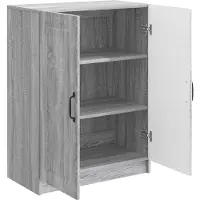 vidaXL Credenza Sonoma grigia 66 x 34,5 x 87 cm in materiale derivato dal legno