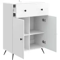 vidaXL Credenza , bianco lucido, 66 x 34,5 x 90 cm, materiale a base di legno