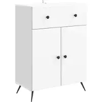 vidaXL Credenza , bianco lucido, 66 x 34,5 x 90 cm, materiale a base di legno