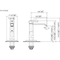 Dornbracht IMO Mitigeur monocommandé pour lavabos avec tube de trop-plein, sans garniture d'écoulement, saillie 195mm, 22585671-93, 22585671-93