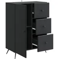 vidaXL Credenza nera 66 x 34,5 x 90 cm in materiale derivato dal legno