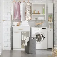 Markenlos Rootz: cesto portabiancheria, armadio per la biancheria, mobile da bagno, mobile contenitore con cassetto e ripiani