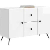 vidaXL Credenza in laminato bianco lucido 89 x 34,5 x 60 cm