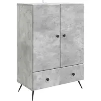 vidaXL Credenza grigio cemento 66 x 34,5 x 95 cm in materiale derivato dal legno