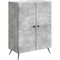 vidaXL Credenza grigio cemento 66 x 34,5 x 90 cm in materiale derivato dal legno