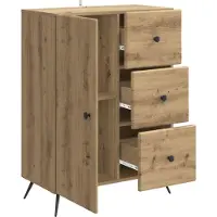 vidaXL Credenza in rovere Artisan 66 x 34,5 x 90 cm in materiale derivato dal legno
