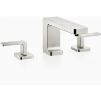 Dornbracht LULU Mélangeur de lavabo à trois trous avec rosaces individuelles, avec garniture d'écoulement, saillie 155mm, 20713710-06, 20713710-06