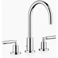 Dornbracht TARA Mélangeur de lavabo à trois trous avec garniture d'écoulement, saillie 165mm, 20713882-00, 20713882-00