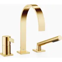 Dornbracht MEM Mitigeur monocommandé pour bain à trois trous pour montage sur bord de baignoire ou sur bord de carrelage, saillie 220mm, 27412782-28, 27412782-28