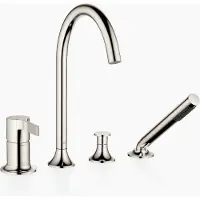 Dornbracht VAIA Mitigeur de bain à 4 trous pour montage sur bord de baignoire ou sur bord de carrelage, saillie 220mm, 27632809-08, 27632809-08