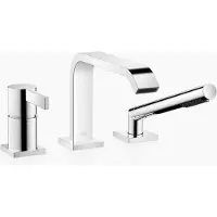 Dornbracht IMO Mitigeur monocommandé pour baignoire à trois trous pour montage sur bord de baignoire ou sur bord de carrelage, saillie 224 mm, 27412670-00, 27412670-00