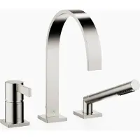 Dornbracht MEM Mitigeur monocommandé pour bain à trois trous pour montage sur bord de baignoire ou sur bord de carrelage, saillie 220mm, 27412782-06, 27412782-06