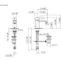 Dornbracht IMO Mitigeur monocommandé pour lavabos, avec garniture d'écoulement, saillie 125mm, 33500671-99, 33500671-99