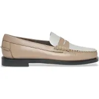 Sebago per donna. 76112KW Mocassini classici Dan in pelle beige e bianca (39), Basso, Nessuno, Casual