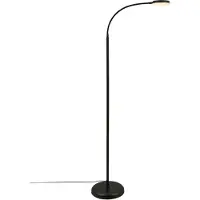 Briloner MEGG Lampada da terra LED, dimmerabile, touch, orientabile, bianco caldo, nero, 125,5 x 21 x 45 cm