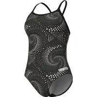 Arena Women's Fireflow Swimsuit Lightdrop Back Costume intero Donna (34, grigio/nero)