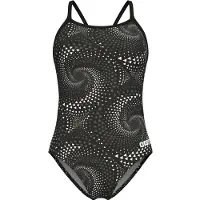 Arena Women's Fireflow Swimsuit Lightdrop Back Costume intero Donna (36, grigio/nero)