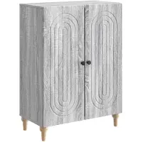 vidaXL Credenza laterale, Sonoma grigio, 66 x 34,5 x 90 cm, realizzata in legno composito