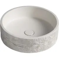 Sapho Lavabo in cemento ISPIR con rubinetto, 40 cm, arenaria bianca