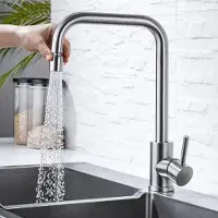 OEM Miscelatore da cucina con doccetta orientabile - Girabile a 360° - Acciaio inox spazzolato