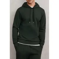 Reiss Ls Interlock Hoody Dark Sage Green Taglia: XS | Felpe con cappuccio Outlet | Uomo | Verde