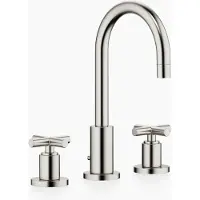 Dornbracht TARA Mélangeur de lavabo à trois trous avec garniture d'écoulement, saillie 135mm, 20710892-06, 20710892-06