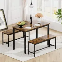 STILVORA : tavolo da bar con 2 panche, tavolo da cucina con sedie, tavolo da colazione in stile industriale; set da pranzo per cucina, soggiorno e sala ricevimenti