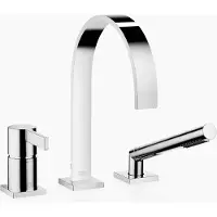 Dornbracht MEM Mitigeur monocommandé pour bain à trois trous pour montage sur bord de baignoire ou sur bord de carrelage, saillie 220mm, 27412782-00, 27412782-00