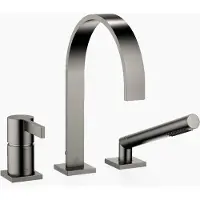 Dornbracht MEM Mitigeur monocommandé pour bain à trois trous pour montage sur bord de baignoire ou sur bord de carrelage, saillie 220mm, 27412782-99, 27412782-99