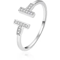 Agato Anello aperto alla moda in argento AGT-R13W42 circuito 57 mm — Anello