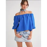 MixRay Camicia da donna blu cobalto