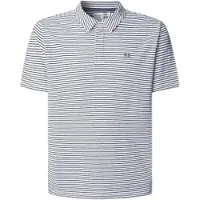 Pepe Jeans per uomo. PM5400075 Polo a righe bianche Corbin (S), Bianco, Casual, Cotone, Manica corta